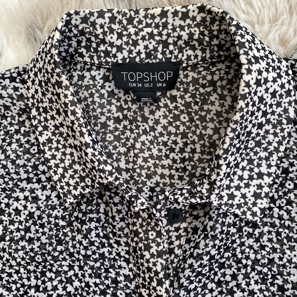 Top Shop Sheer Star Blouse